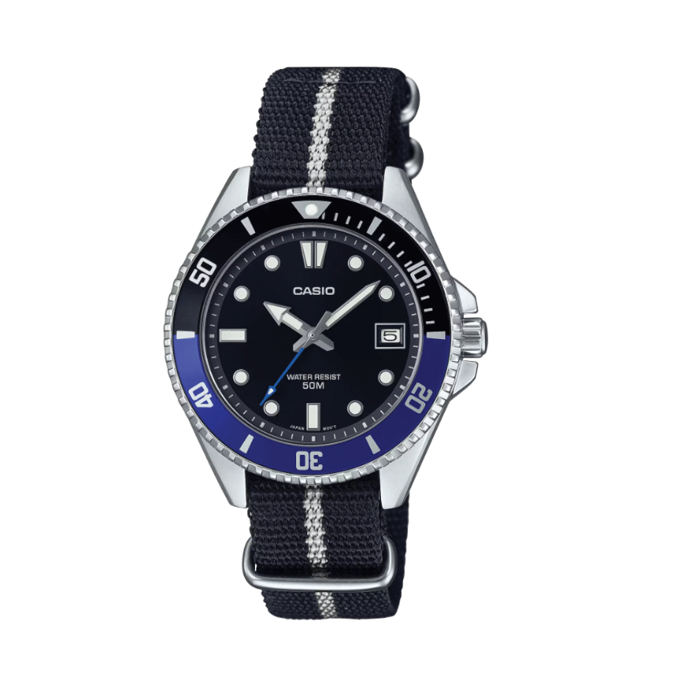 Reloj Casio Mini Marlin Duro MDV-10C-1A2V Nato Batman