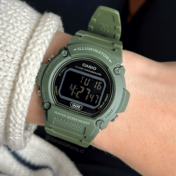 Reloj Casio Vintage W-219HC-3BV Verde Digital