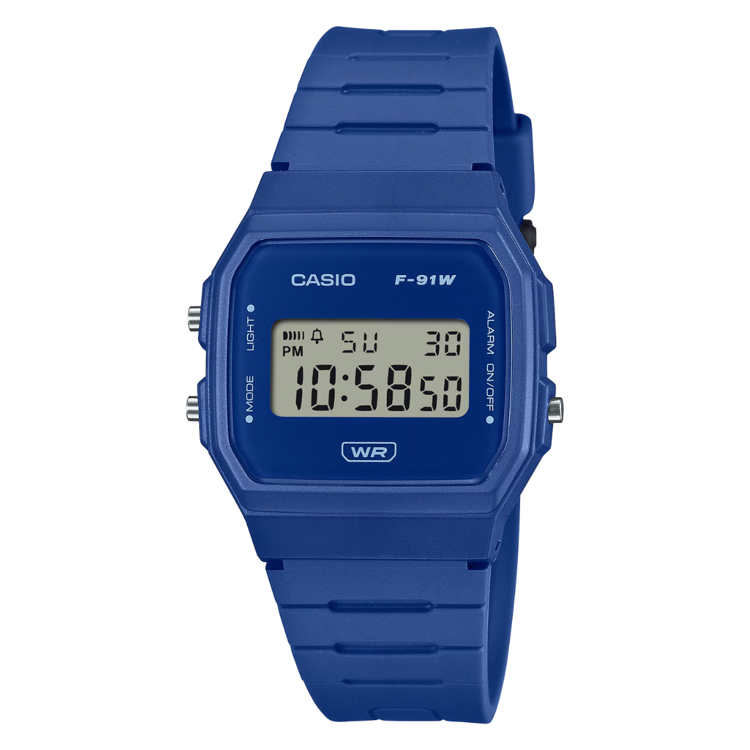 Reloj Casio Vintage F-91WB-2A1 Bio Resina Azul