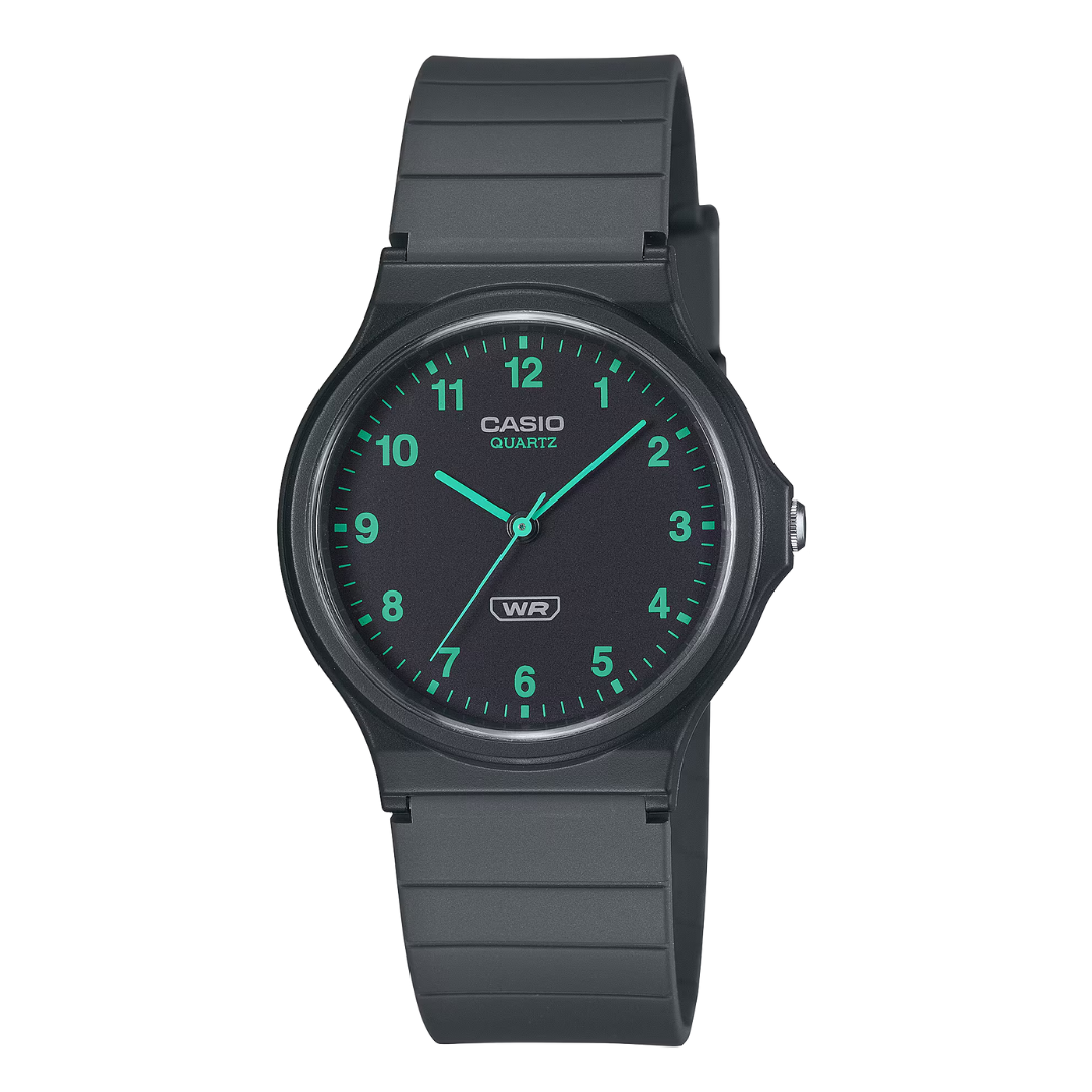 Reloj Casio Vintage MQ-24B-8B Negro/Verde Bio Resina Números