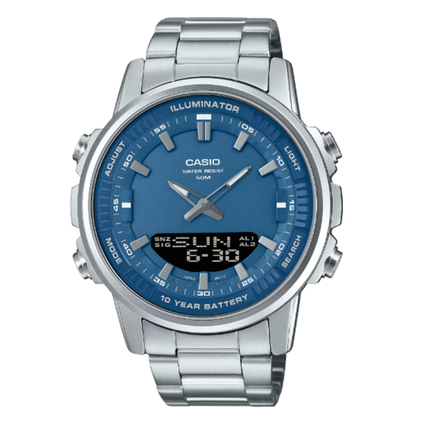 Reloj Casio Análogo-Digital AMW-880D-2A1V Full Acero Azul