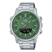 Casio Análogo-Digital AMW-880D-3AV Full Acero Verde