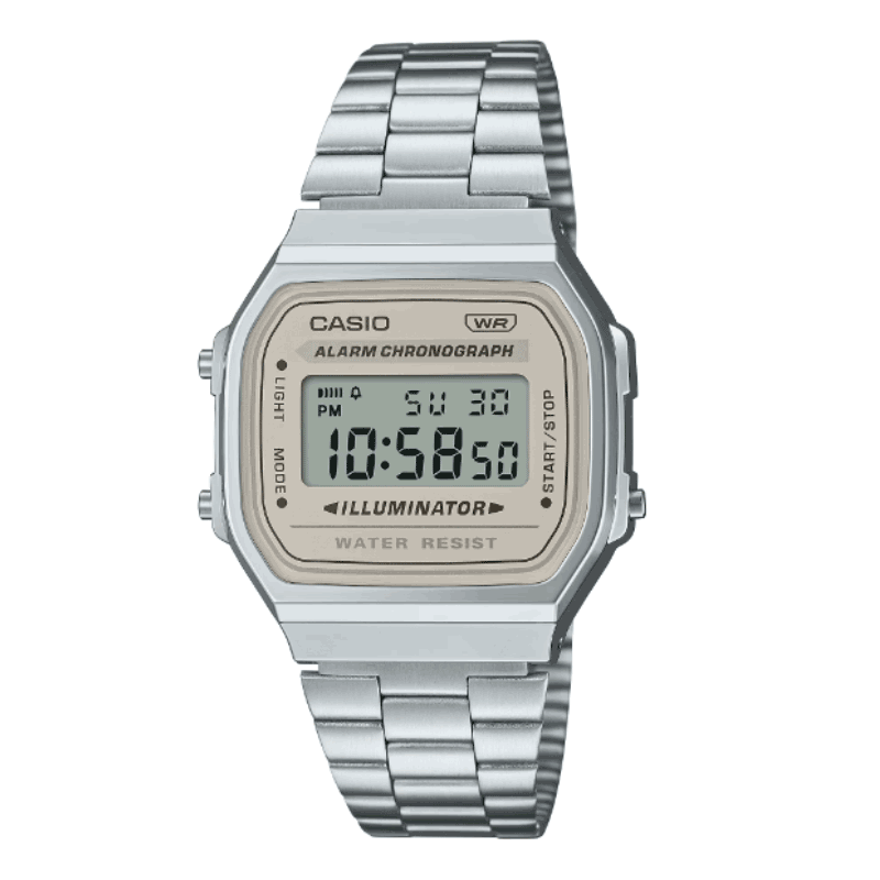 Reloj Casio Vintage A168WA-8AY ElectroLuminescence Crema