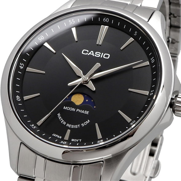 Reloj Casio Análogo MTP-M100D-1A Moonphase Acero 42mm