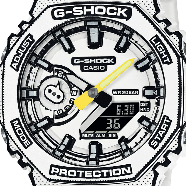 Reloj Casio G-Shock GA-2100MNG-7ADR Manga 2D Made in Japan Blanco