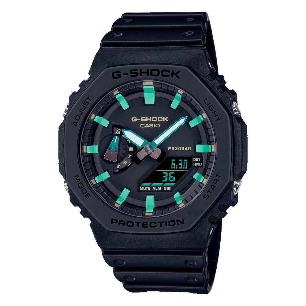 RELOJ CASIO G-SHOCK GA-2100HC-4ADR ROYAL OAK VERDE - NARANJA –