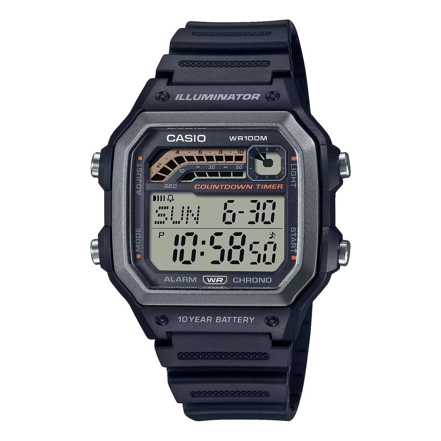 Reloj Casio Vintage Countdown Timer WS-1600H-1AV Gris - Dando la Hora