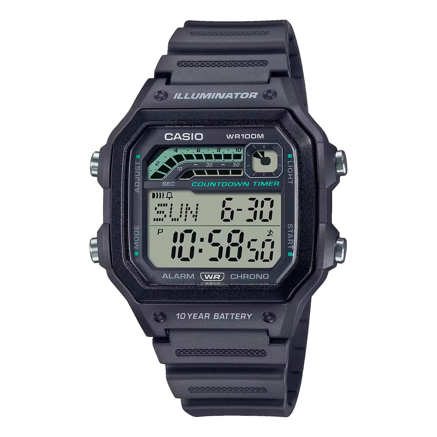 Reloj Casio Vintage Countdown Timer WS-1600H-8AV Gris - Dando la Hora