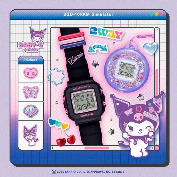 Reloj Casio x Sanrio Baby-G + Plus BGD-10KKM-1JR Kuromi JDM