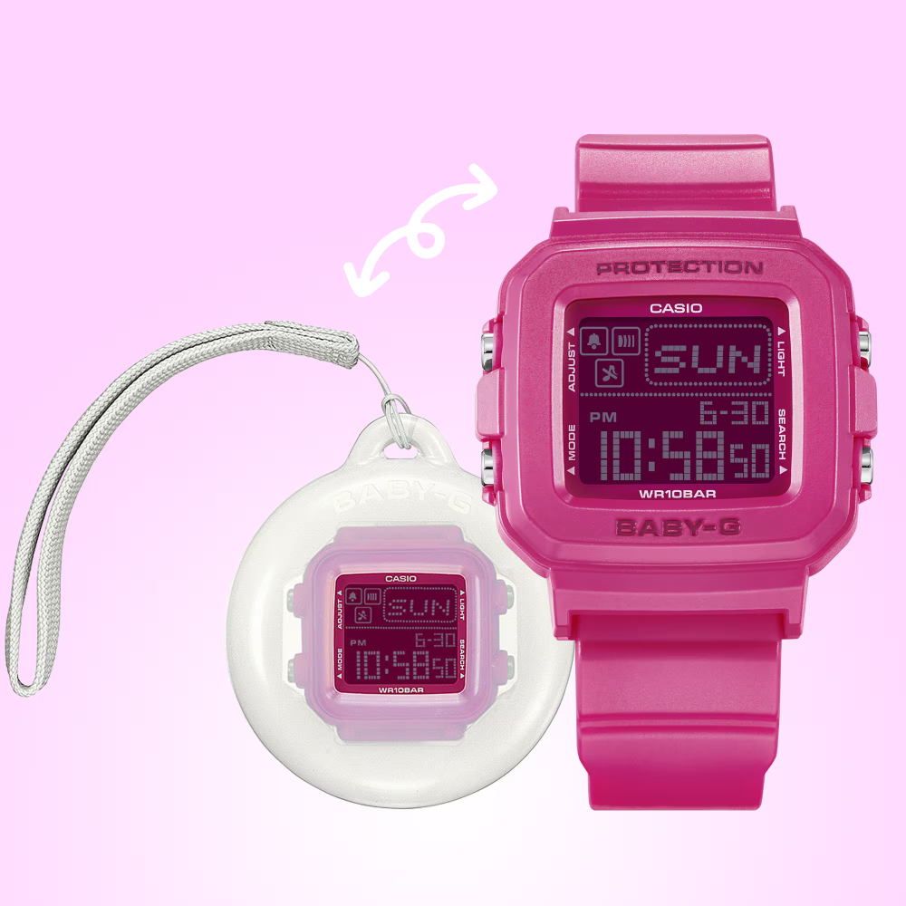 Reloj Casio Baby-G + Plus BGD-10K-4 10BAR con Llavero Rosado