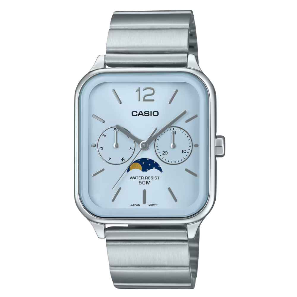 Reloj Casio Análogo MTP-M305D-2AV Moonphase Correa de Acero