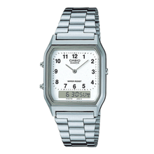 Reloj Casio Vintage AQ-230A-7BMQ Plateado Números