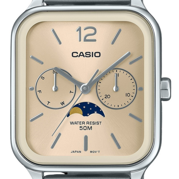 Reloj Casio Análogo MTP-M305D-9AV Moonphase Correa de Acero