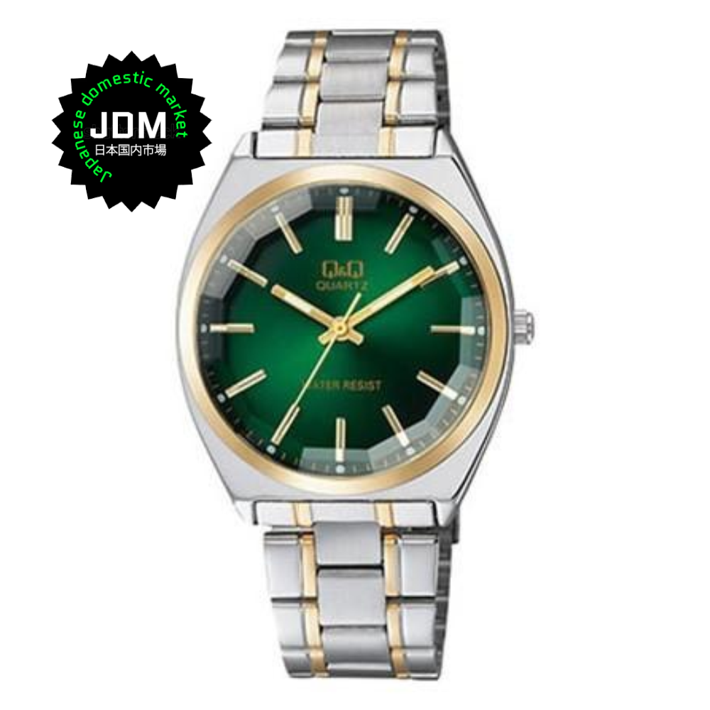 Reloj Q&Q JDM QB78-422 Cristal Mineral Biselado 36mm