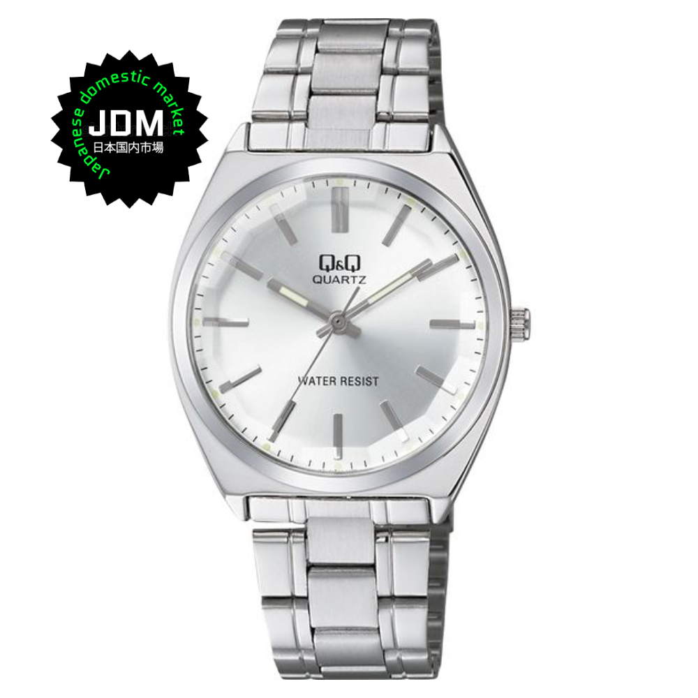 Reloj Q&Q JDM QB78-20 Cristal Mineral Biselado 36mm