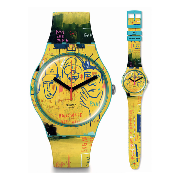 Reloj Swatch SUOZ354 Hollywood Africans by JM Basquiat 41mm Swiss Made