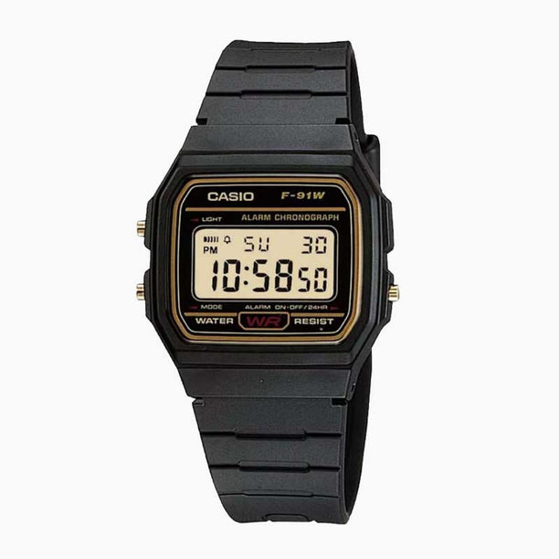 Reloj Vintage Casio F-91WG 9SDF Digital Resina Amarillo/Negro