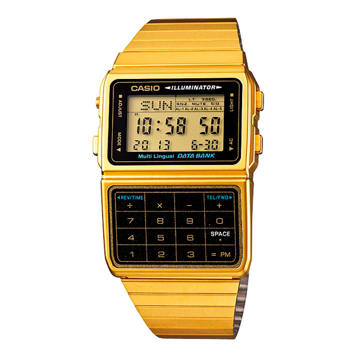 Casio Databank CA506G-9AVT Reloj de calculadora, Oro, Moderno