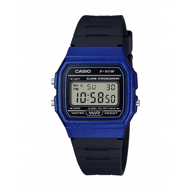 Reloj Vintage Casio F-91WM-2ADF Digital Resina Azul/Negro