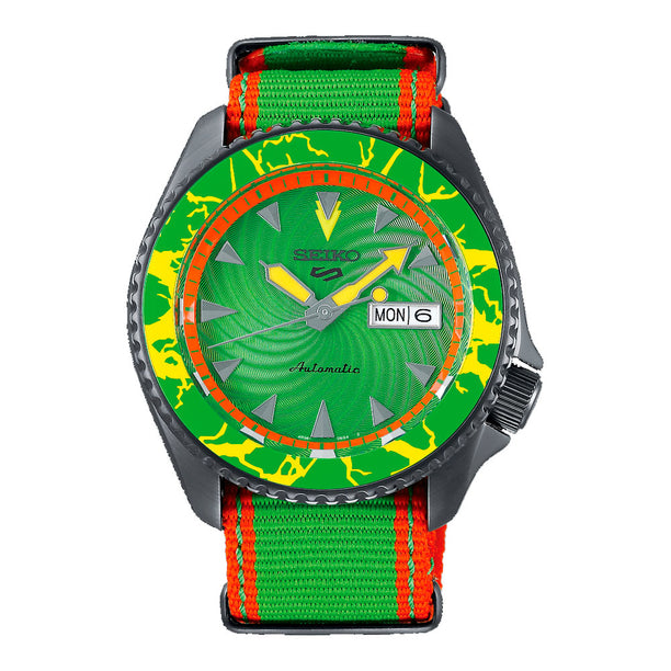 Reloj Seiko 5 Street Fighter V SRPF23K1 Blanka Metálico -Dando la Hora