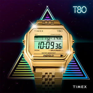 Reloj Timex Indiglo T80 Vintage TW2R79200 Dorado Digital