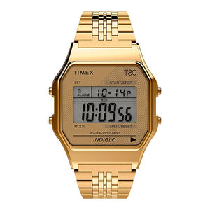 Reloj Timex Indiglo T80 Vintage TW2R79200 Dorado Digital